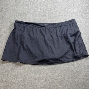 Anne Cole women's swimwear skirt skort plus size Black 22W NWT 28227